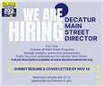 For full details, please refer to the Decatur Main Street Director Job Description available in the Downloads section.